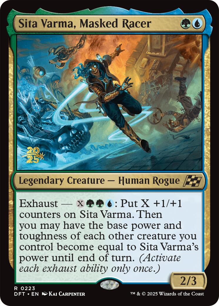 Sita Varma, Masked Racer [Aetherdrift Prerelease Promos] | Dragon's Lair Comics and Fantasy Houston TX