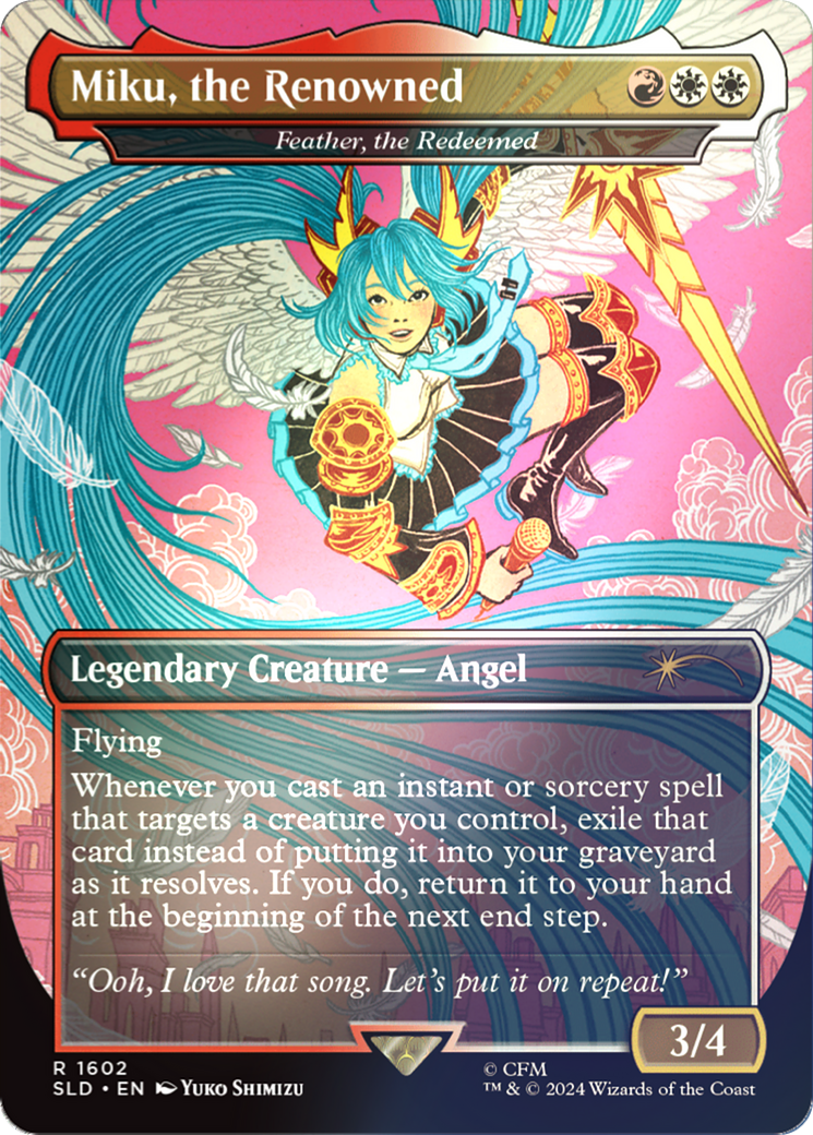 Miku, the Renowned - Feather, the Redeemed (Rainbow Foil) [Secret Lair Drop Series] | Dragon's Lair Comics and Fantasy Houston TX