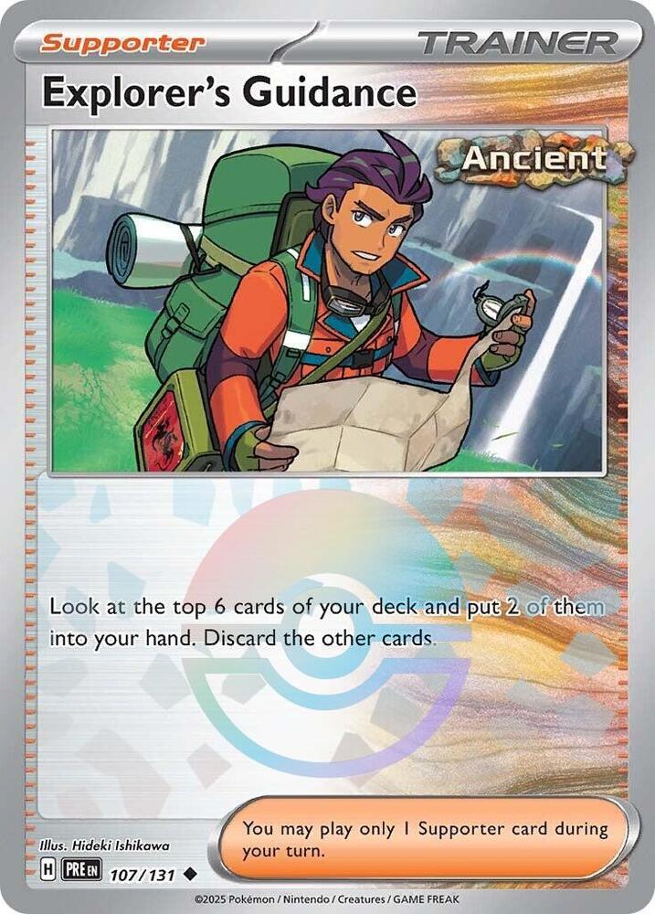 Explorer's Guidance (107/131) (Poke Ball Pattern) [Scarlet & Violet: Prismatic Evolutions] | Dragon's Lair Comics and Fantasy Houston TX