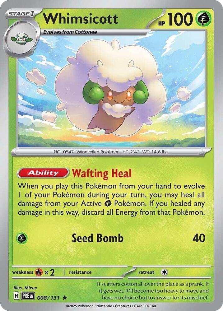 Whimsicott (008/131) [Scarlet & Violet: Prismatic Evolutions] | Dragon's Lair Comics and Fantasy Houston TX