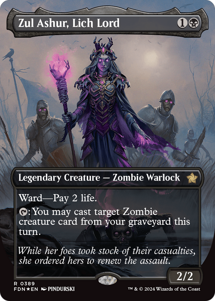 Zul Ashur, Lich Lord (Borderless) (Mana Foil) [Foundations] | Dragon's Lair Comics and Fantasy Houston TX