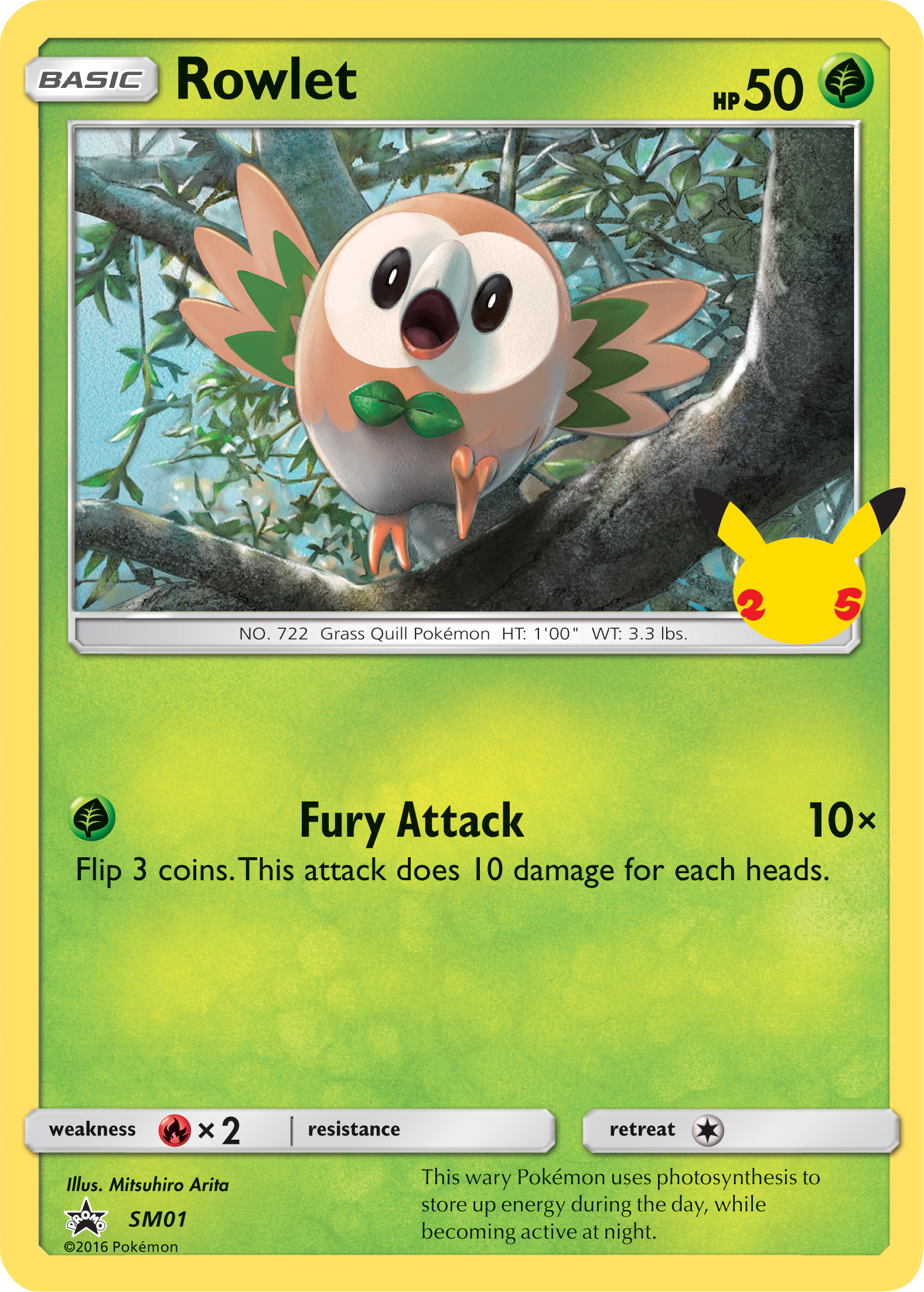 Rowlet (SM01) (Jumbo Card) [First Partner Pack] | Dragon's Lair Comics and Fantasy Houston TX