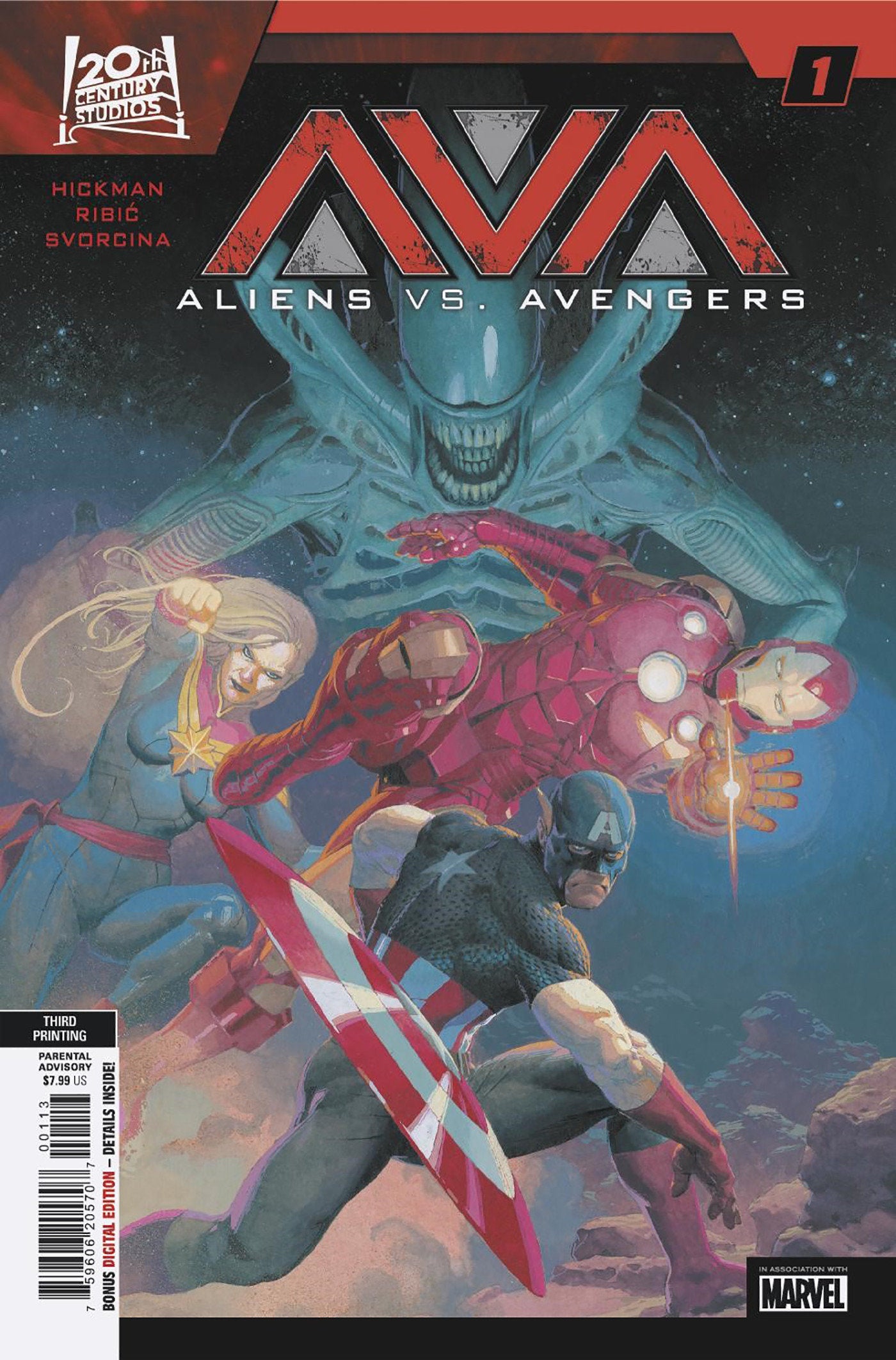 Aliens vs. Avengers #1 Esad Ribic 3RD Printing Variant | Dragon's Lair Comics and Fantasy Houston TX