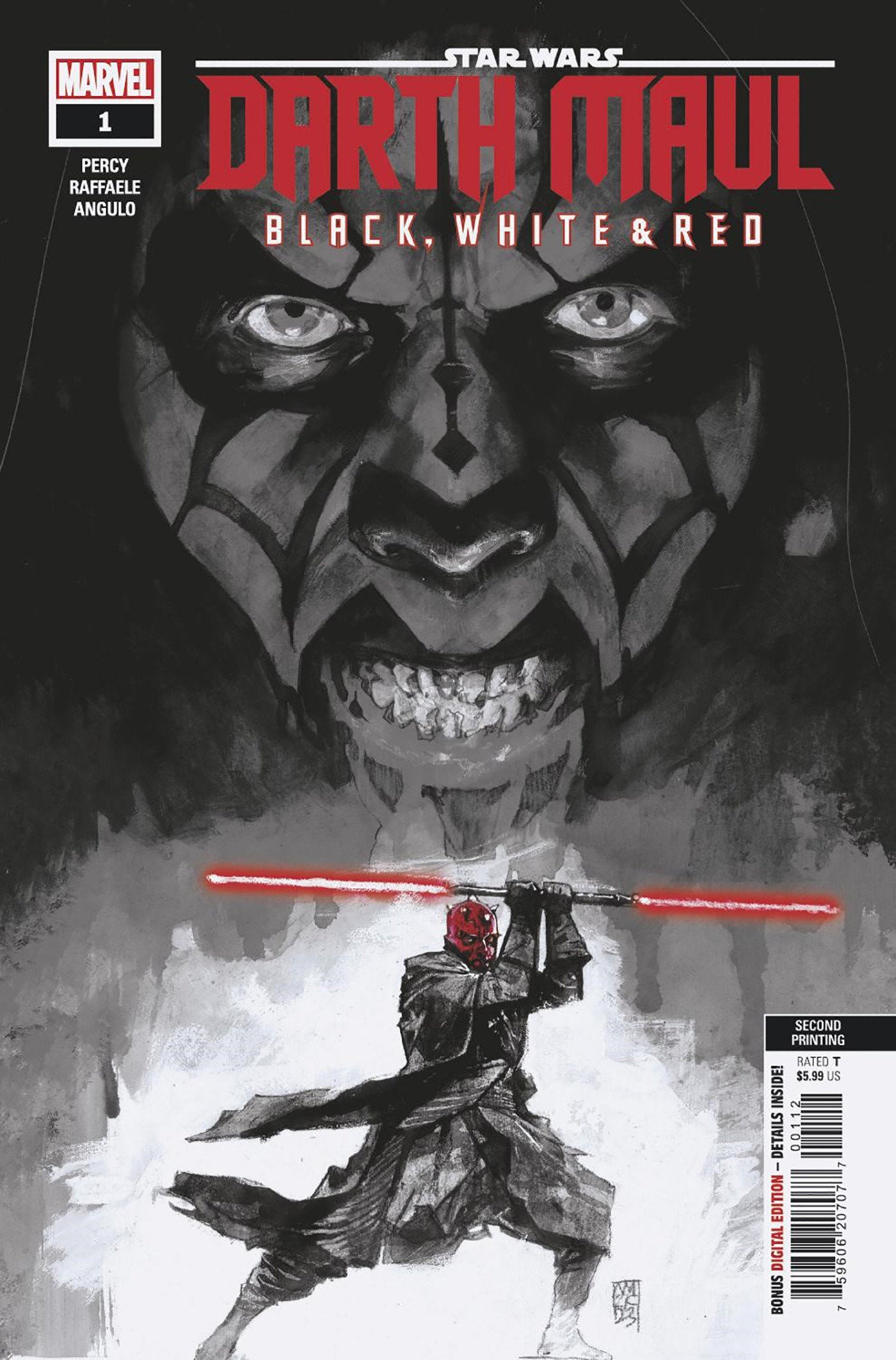 Star Wars: Darth Maul - Black, White & Red #1 Alex Maleev 2nd Print Variant | Dragon's Lair Comics and Fantasy Houston TX