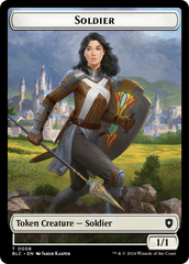 Human // Soldier Double-Sided Token [Bloomburrow Commander Tokens] | Dragon's Lair Comics and Fantasy Houston TX