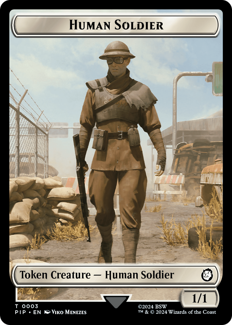 Radiation // Human Soldier Double-Sided Token [Fallout Tokens] | Dragon's Lair Comics and Fantasy Houston TX