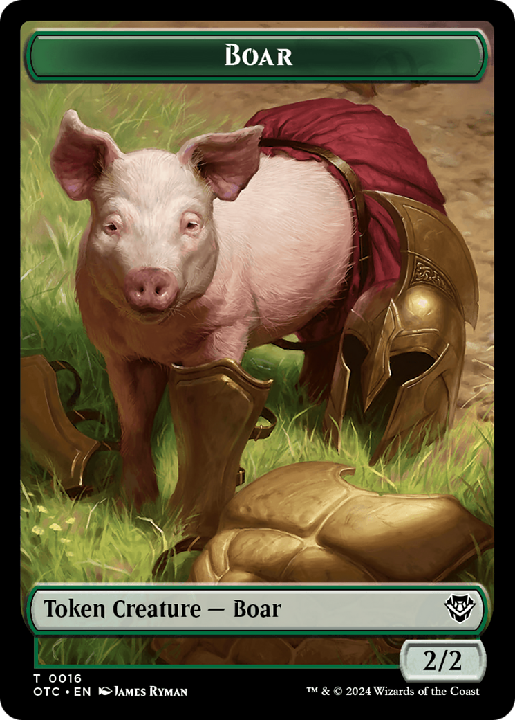 Boar // Manifest Double-Sided Token [Outlaws of Thunder Junction Commander Tokens] | Dragon's Lair Comics and Fantasy Houston TX