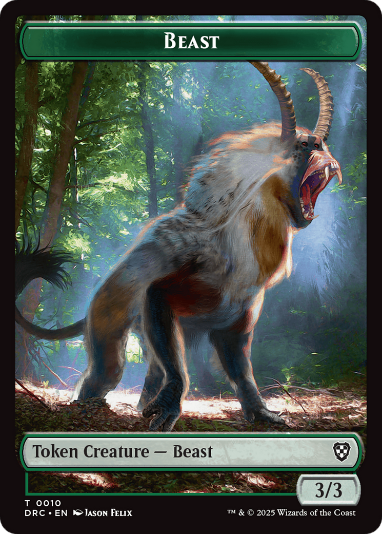 Beast (0010) // Beast (0011) Double-Sided Token [Aetherdrift Commander] | Dragon's Lair Comics and Fantasy Houston TX