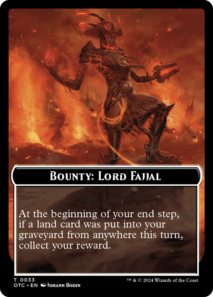 Bounty: Lord Fajjal // Bounty Rules Double-Sided Token [Outlaws of Thunder Junction Commander Tokens] | Dragon's Lair Comics and Fantasy Houston TX