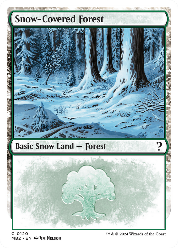 Snow-Covered Forest (White Border) [Mystery Booster 2] | Dragon's Lair Comics and Fantasy Houston TX