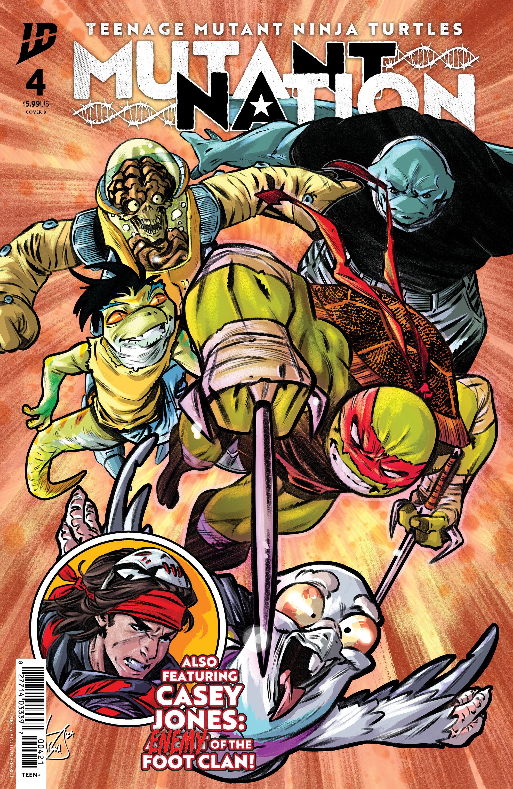 Teenage Mutant Ninja Turtles: Mutant Nation #4 Variant B (Federici) | Dragon's Lair Comics and Fantasy Houston TX