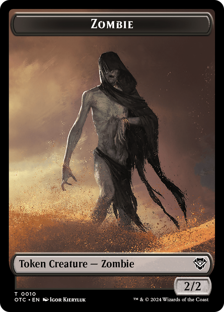 Zombie // Ox Warrior Double-Sided Token [Outlaws of Thunder Junction Commander Tokens] | Dragon's Lair Comics and Fantasy Houston TX