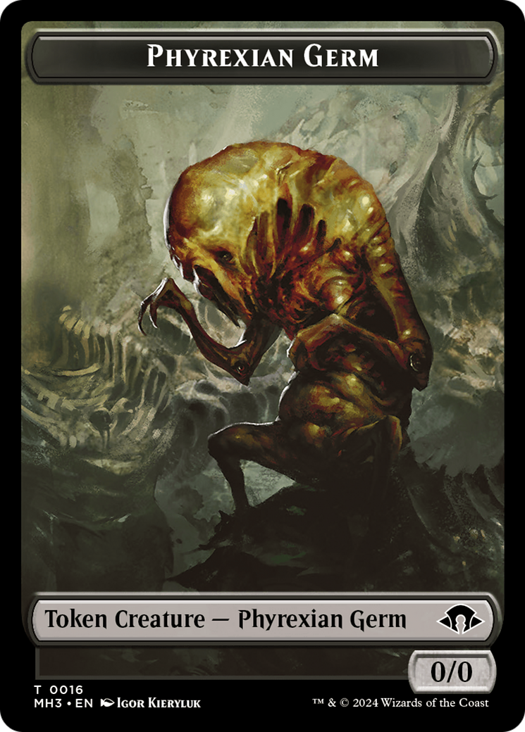 Phyrexian Germ // Phyrexian Wurm (0017) Double-Sided Token [Modern Horizons 3 Tokens] | Dragon's Lair Comics and Fantasy Houston TX