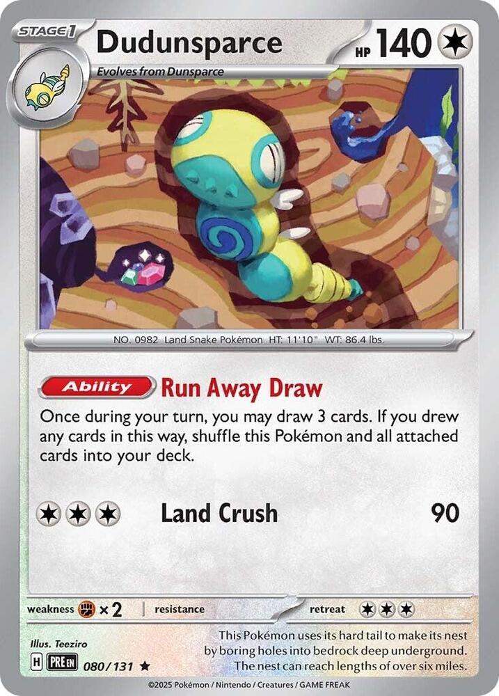 Dudunsparce (080/131) [Scarlet & Violet: Prismatic Evolutions] | Dragon's Lair Comics and Fantasy Houston TX