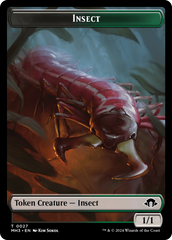 Zombie (Ripple Foil) // Insect (0027) Double-Sided Token [Modern Horizons 3 Tokens] | Dragon's Lair Comics and Fantasy Houston TX