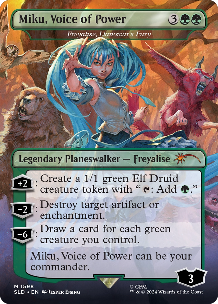 Miku, Voice of Power - Freyalise, Llanowar's Fury [Secret Lair Drop Series] | Dragon's Lair Comics and Fantasy Houston TX