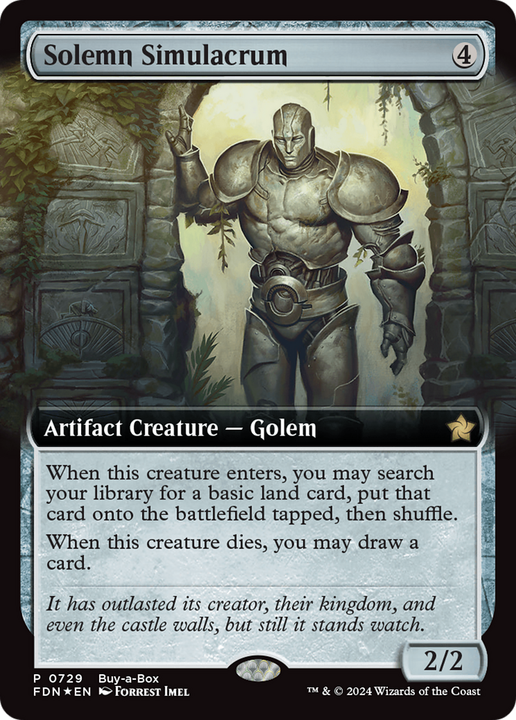 Solemn Simulacrum (Extended Art) (Buy-A-Box) [Foundations Promos] | Dragon's Lair Comics and Fantasy Houston TX