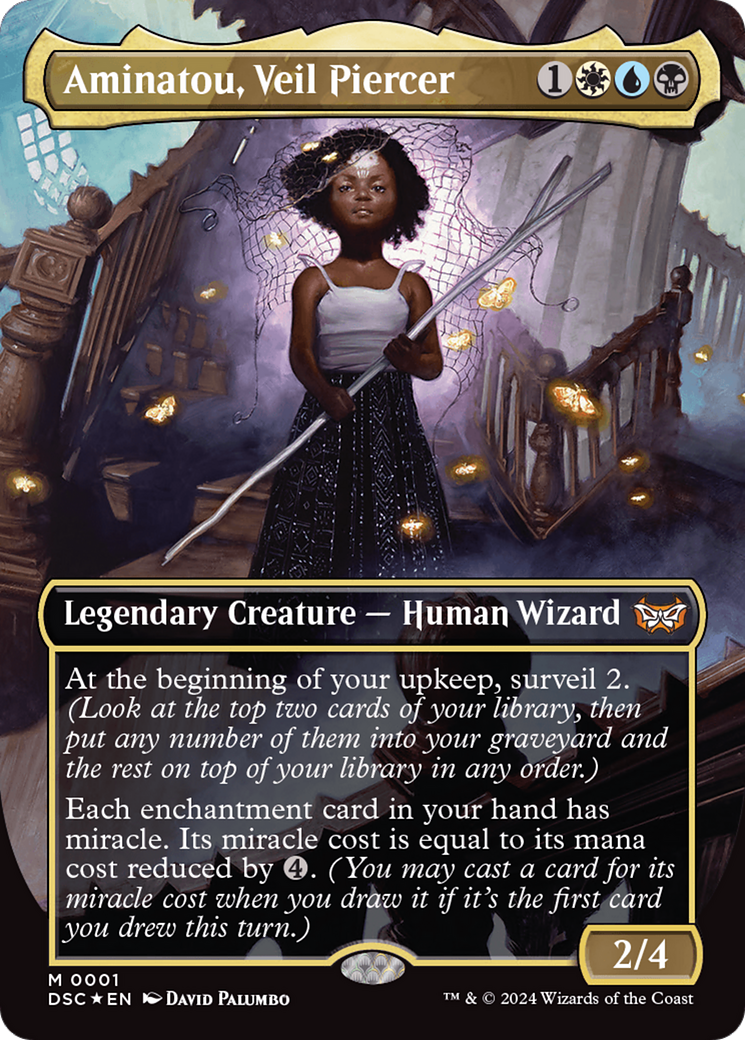 Aminatou, Veil Piercer (Borderless) [Duskmourn: House of Horror Commander] | Dragon's Lair Comics and Fantasy Houston TX