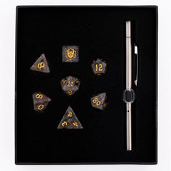 Hymgho Dragon's Hoard Gem Stone Polyhedral Dice Set UV Light Reactive | Dragon's Lair Comics and Fantasy Houston TX