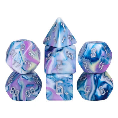 Foam Brain Poly 7 Dice Set Blooming Violets | Dragon's Lair Comics and Fantasy Houston TX