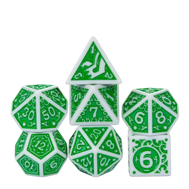 Foam Brain Poly 7 Dice Set Budding Clarity | Dragon's Lair Comics and Fantasy Houston TX