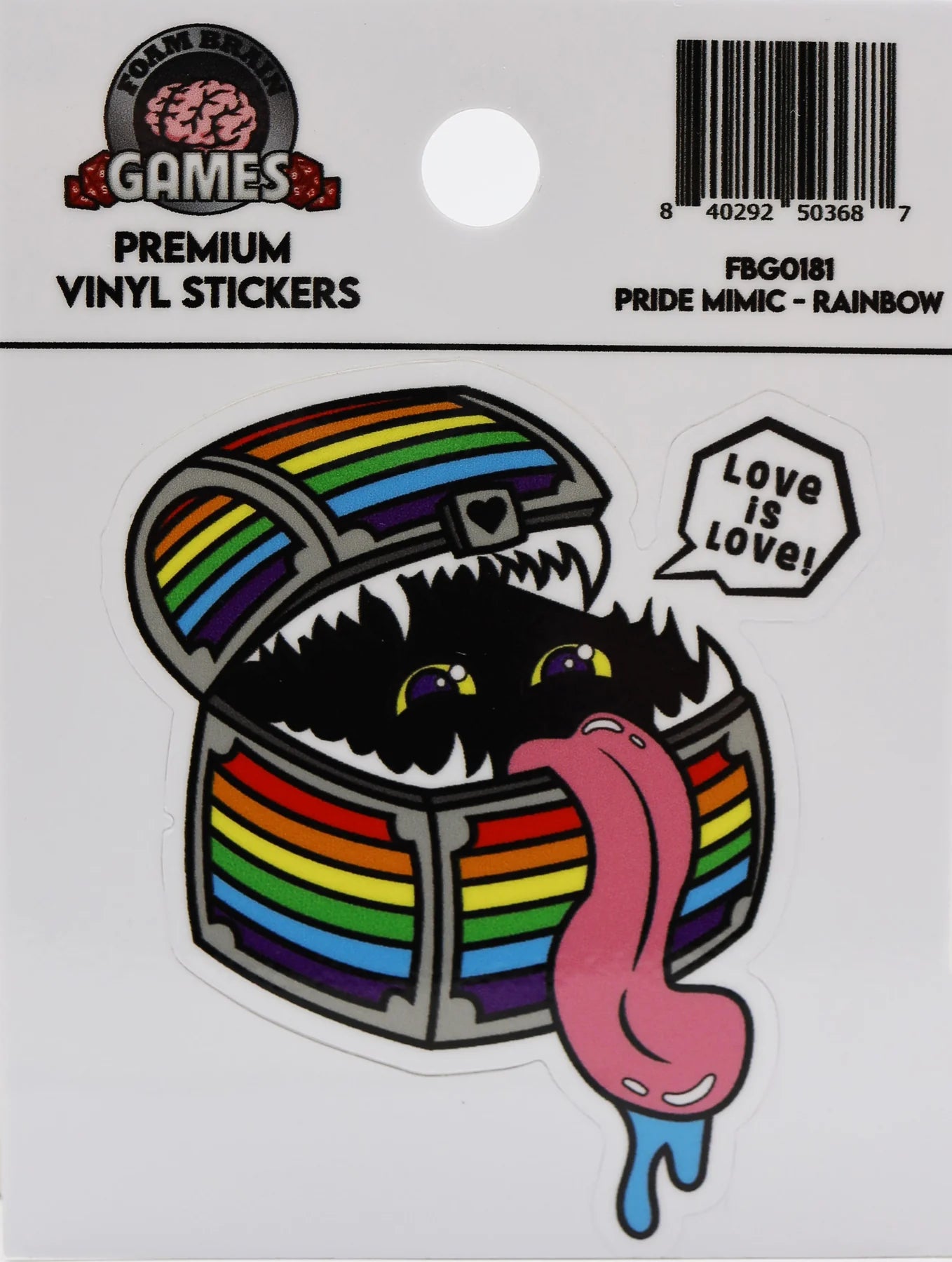 Foam Brain Pride Mimic Sticker: Rainbow | Dragon's Lair Comics and Fantasy Houston TX