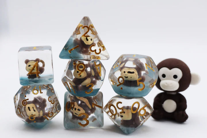 Foam Brain Poly 7 Dice Set Mischievous Monkey | Dragon's Lair Comics and Fantasy Houston TX