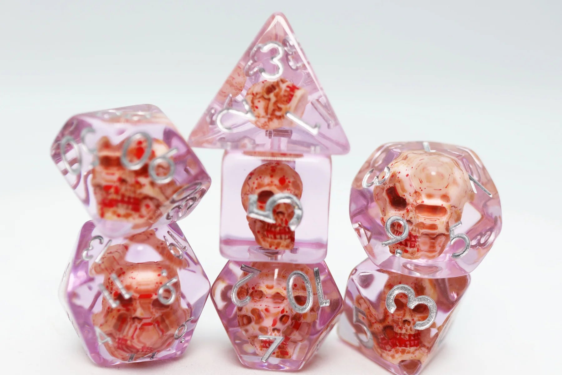 Foam Brain  Bloody Skull Poly 7 Dice Set | Dragon's Lair Comics and Fantasy Houston TX