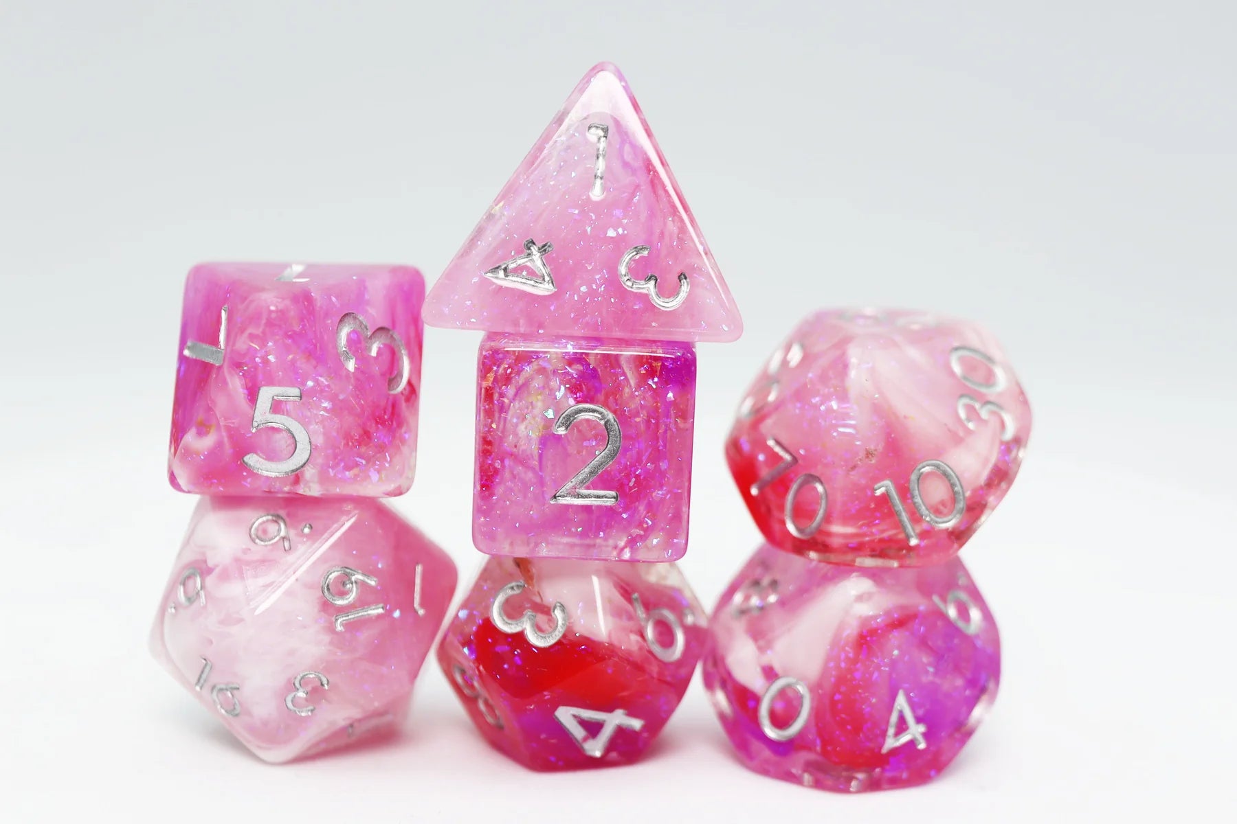 Foam Brain Flushed Frost Poly 7 Dice Set | Dragon's Lair Comics and Fantasy Houston TX