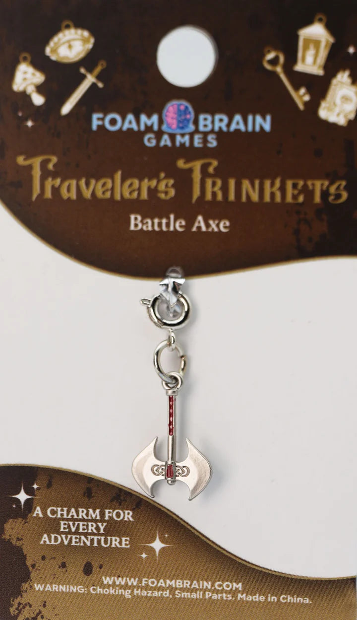 Foam Brain Traveler's Trinkets: Battle Axe Charm | Dragon's Lair Comics and Fantasy Houston TX