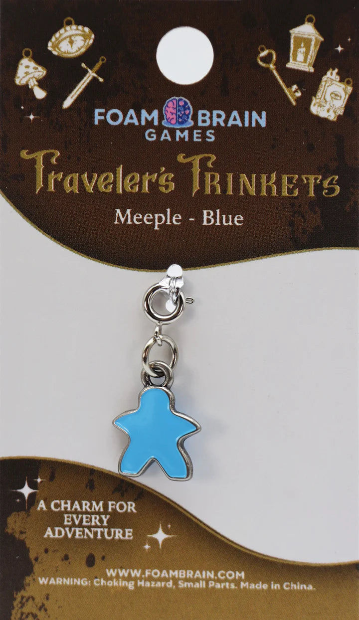 Foam Brain Traveler's Trinkets: Meeple - Blue Charm | Dragon's Lair Comics and Fantasy Houston TX