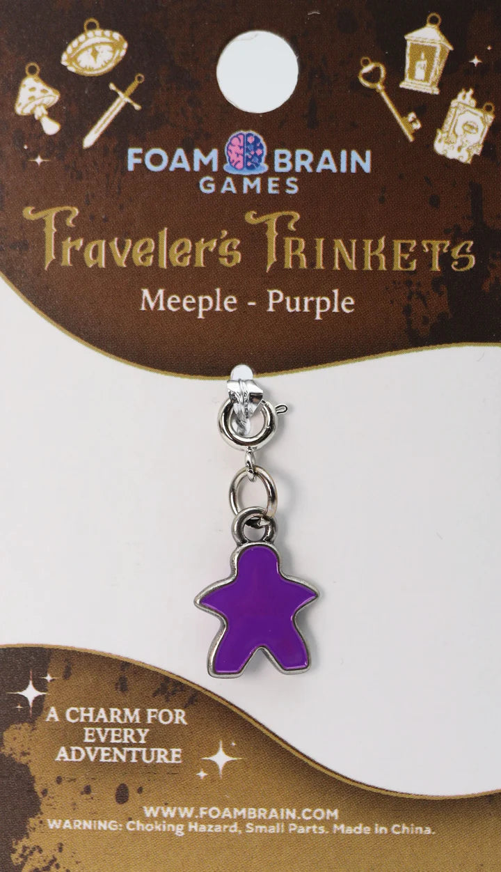 Foam Brain Traveler's Trinkets: Meeple - Purple Charm | Dragon's Lair Comics and Fantasy Houston TX