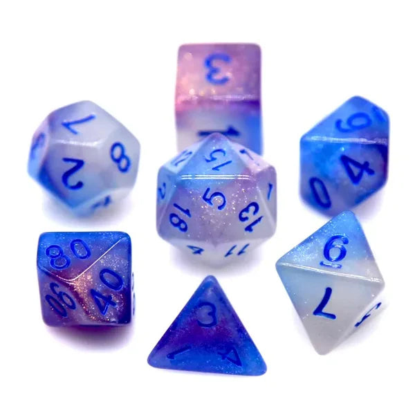 Foam Brain Glow in the Dark- Glowing Memory Poly 7 Dice Set | Dragon's Lair Comics and Fantasy Houston TX