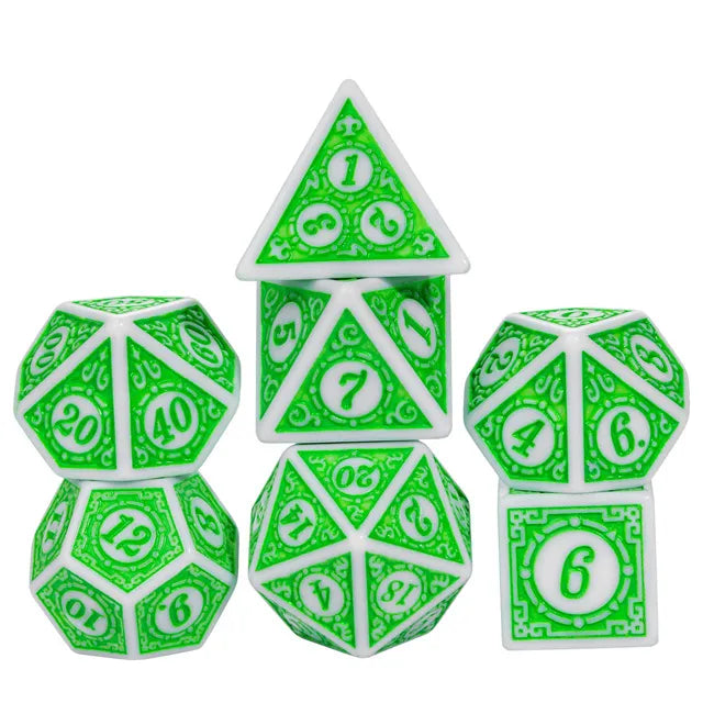 Foam Brain Motif: Leafy Poly 7 Dice Set | Dragon's Lair Comics and Fantasy Houston TX