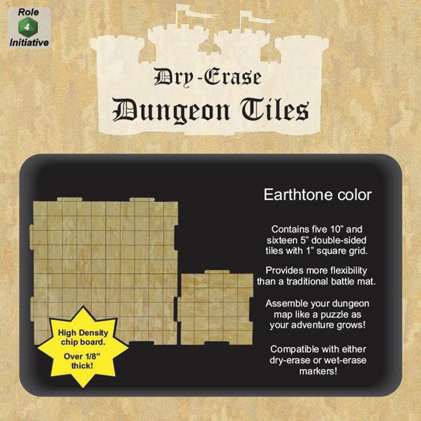 Dry Erase Dungeon Tiles: Earthone - Combo Pack of 5 ten inch and 16 five inch squares | Dragon's Lair Comics and Fantasy Houston TX