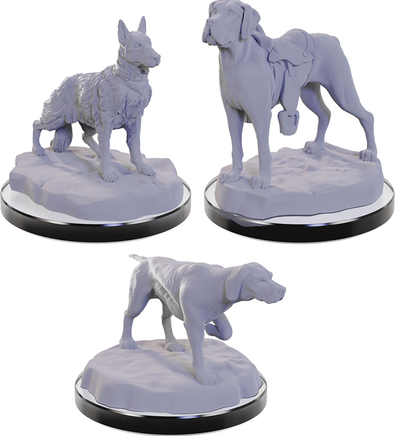 Dungeons and Dragons Deep Cuts Unpainted Miniatures: W22 Dog Companions | Dragon's Lair Comics and Fantasy Houston TX