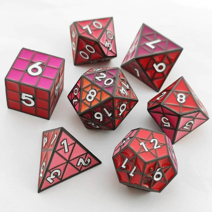 Foam Brain Puzzle Cube Dice: Shades of Red Poly 8 Dice Set | Dragon's Lair Comics and Fantasy Houston TX