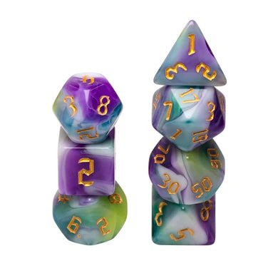 Foam Brain Siberian Iris Poly 7 Dice Set | Dragon's Lair Comics and Fantasy Houston TX