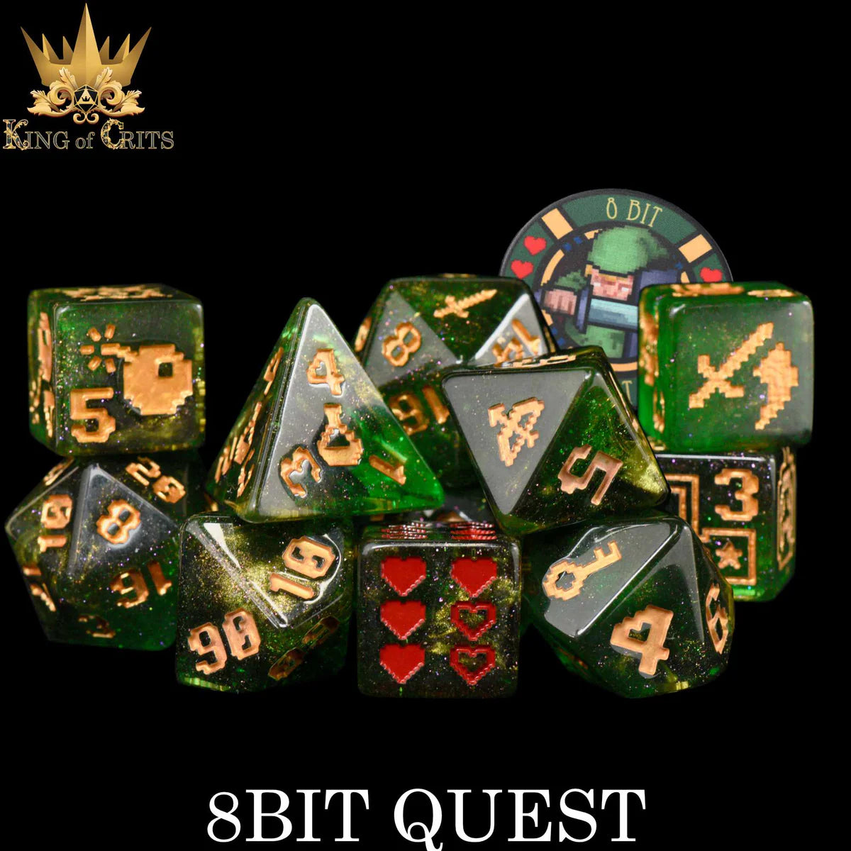 DND Dice 11 Dice Set: 8Bit Quest | Dragon's Lair Comics and Fantasy Houston TX