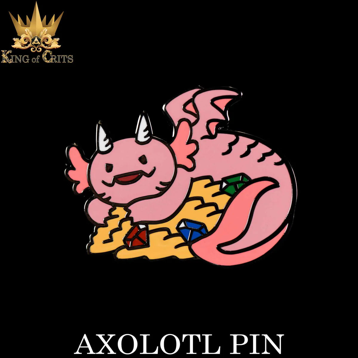 DND Dice Axolotl Pin | Dragon's Lair Comics and Fantasy Houston TX