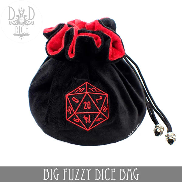 DND Dice Big Fuzzy Dice Bag Black | Dragon's Lair Comics and Fantasy Houston TX