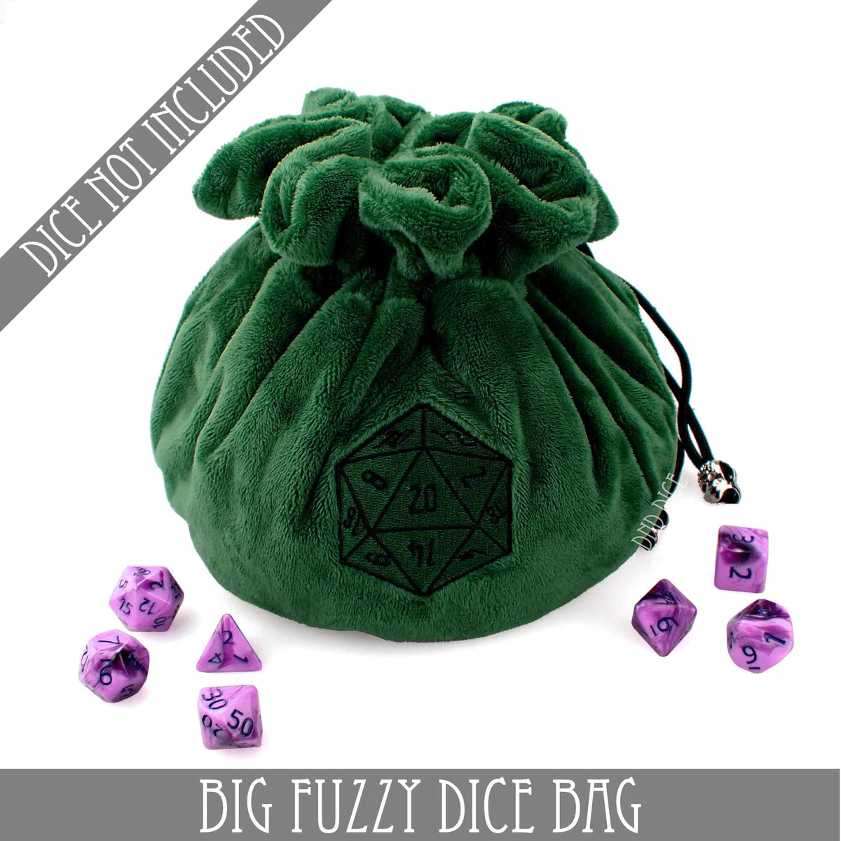 DND Dice Big Fuzzy Dice Bag Green | Dragon's Lair Comics and Fantasy Houston TX