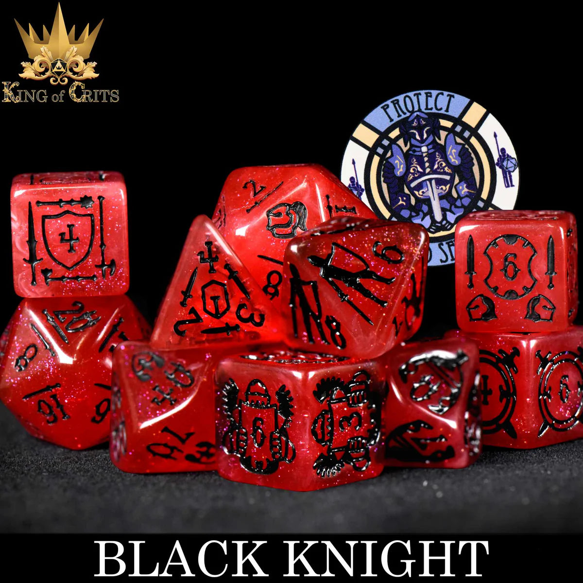 DND Dice 11 Dice Set: Black Knight | Dragon's Lair Comics and Fantasy Houston TX