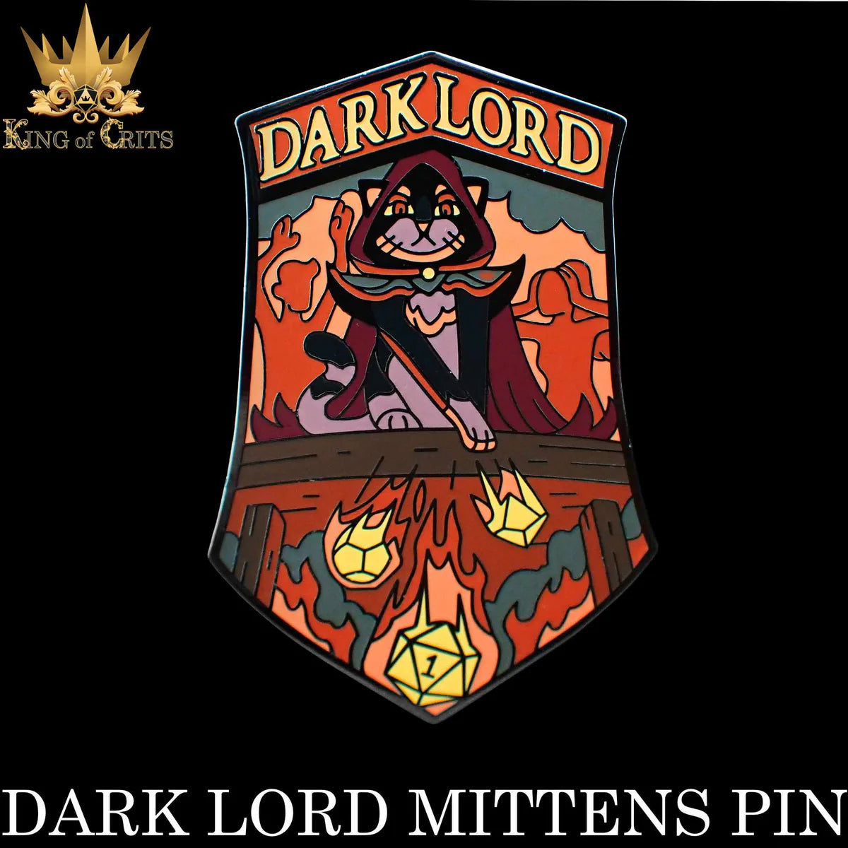 DND Dice Dark Lord Mittens Pin | Dragon's Lair Comics and Fantasy Houston TX