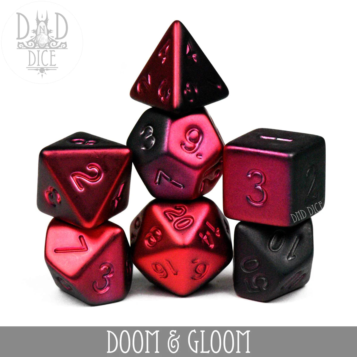 DND Dice Poly 7 Dice Set: Doom and Gloom | Dragon's Lair Comics and Fantasy Houston TX