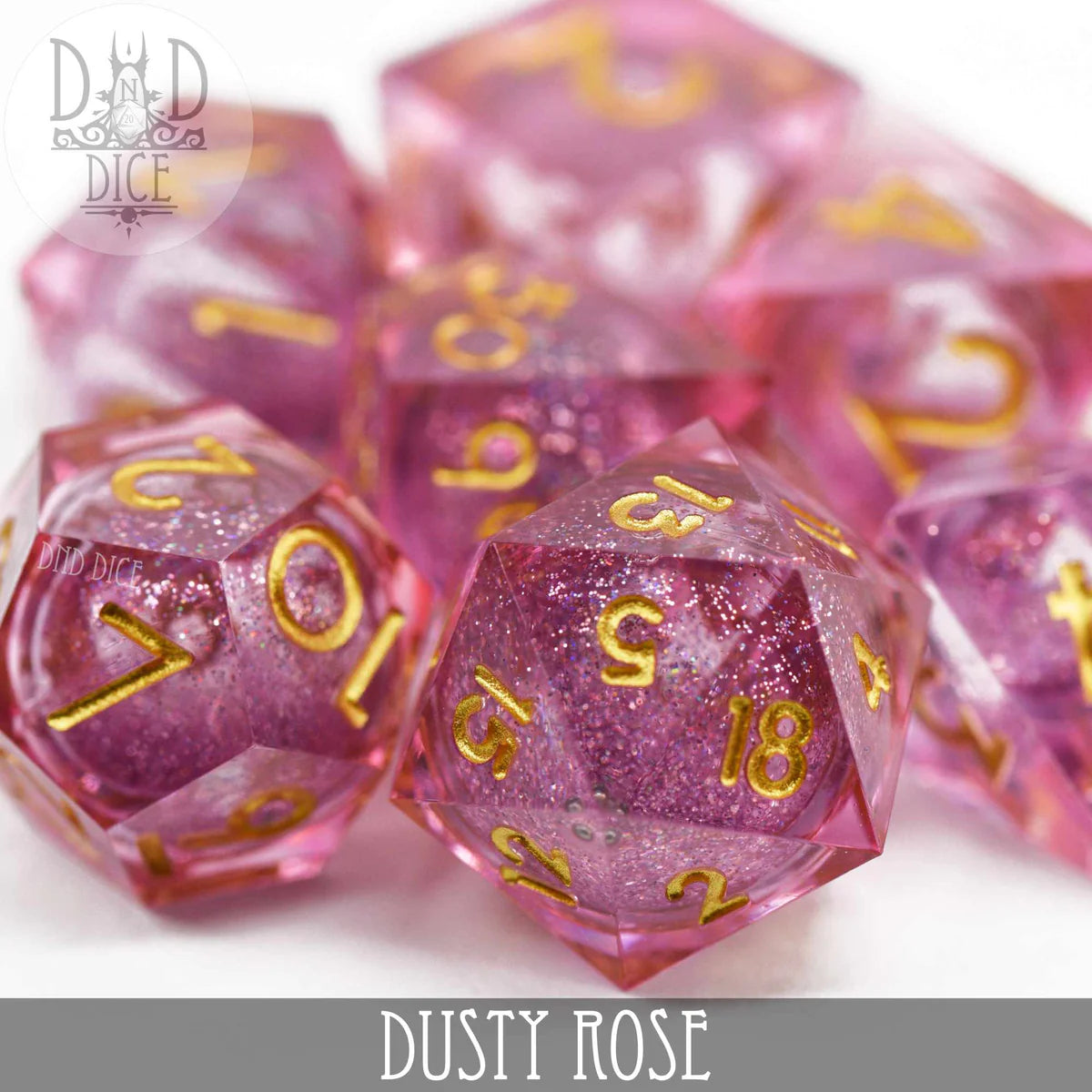 DND Dice Poly 7 Dice Set: Dusty Rose  (Liquid Core) | Dragon's Lair Comics and Fantasy Houston TX