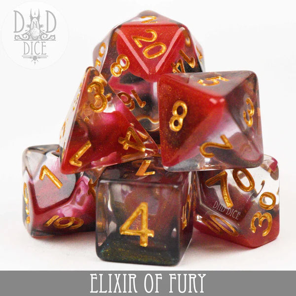 DND Dice Poly 7 Set: Elixir Of Fury | Dragon's Lair Comics and Fantasy Houston TX