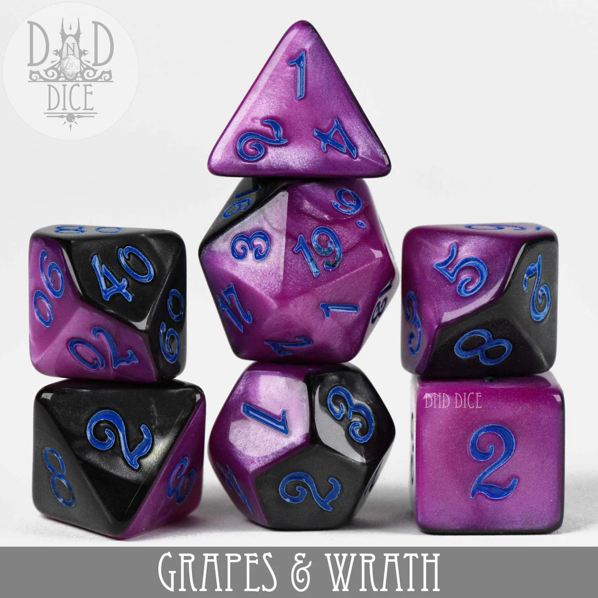 DND Dice Poly 7 Dice Set: Grapes and Wrath | Dragon's Lair Comics and Fantasy Houston TX