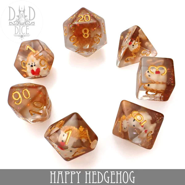 DND Dice Poly 7 Dice Set: Happy Hedgehog | Dragon's Lair Comics and Fantasy Houston TX