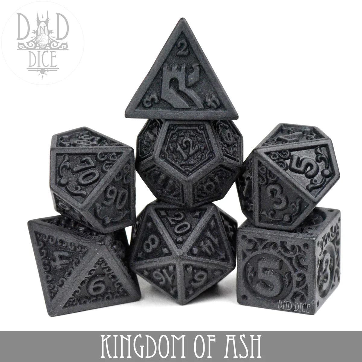 DND Dice 7 Dice Set: Kingdom of Ash | Dragon's Lair Comics and Fantasy Houston TX